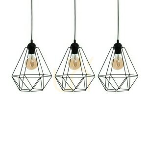 Lampa Wisząca BASKET Black Milagro 3×E27 Czarna, Druciane Klosze, Listwa 70 cm small 2