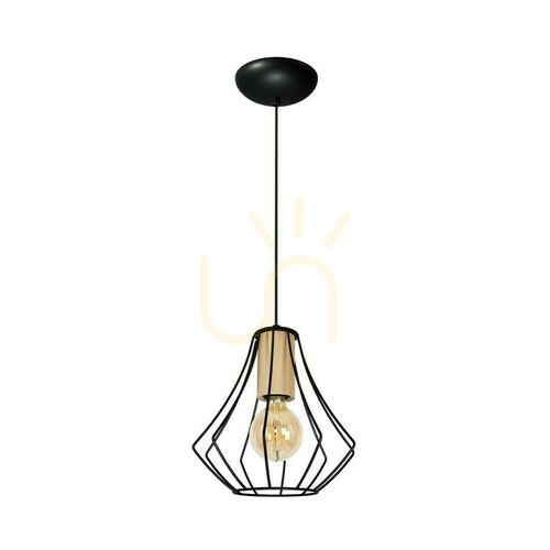 Sprawdź Lampa wisząca MiLAGRO WILL BLACK MLP4188 czarna z drewnem, 1×E27, 24 cm