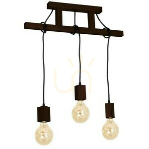 Drewno Lampa Wisząca Jack 3x E27 Orzech small 1