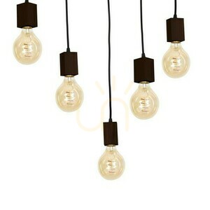Drewno Lampa Wisząca Jack 5x E27 Orzech small 2