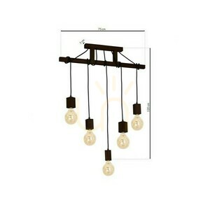 Drewno Lampa Wisząca Jack 5x E27 Orzech small 8