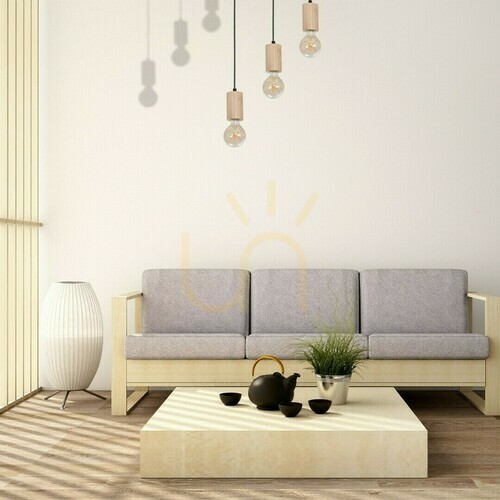 Sprawdź Drewno Lampa Wisząca Lines 3x E27
