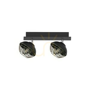 Reflektorki sufitowe Logan 2x E14 czarne z drucianym kloszem small 0