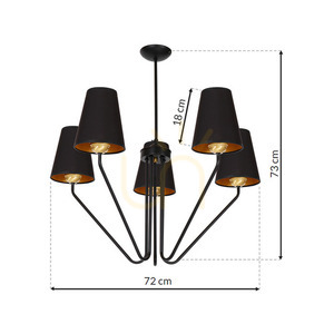 Czarny żyrandol MiLAGRO VICTORIA 5 × E27 small 8