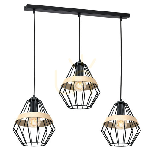 Sprawdź Lampa wisząca Milagro Cliff MLP5525 czarna 3×E27 90 cm