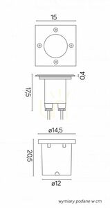 Lampa najazdowa SU-MA srebrna regulowana kwadratowa IP67 6725 D small 6