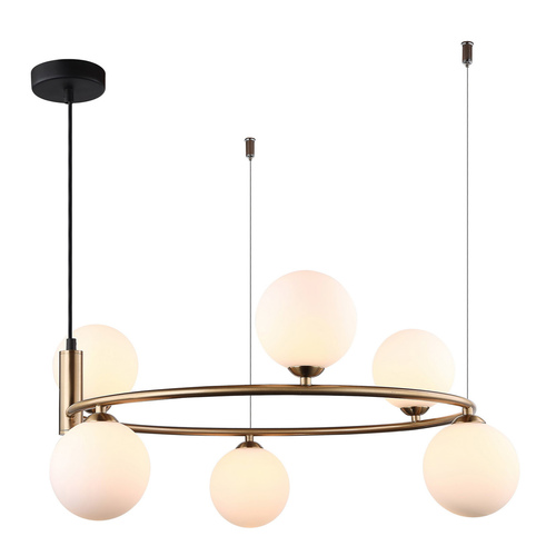 Sprawdź Lampa wisząca Italux Amily 6xG9 złota biała MDM-3974/6 BRO