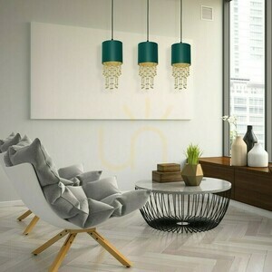 Lampa Wisząca Almeria Green/Gold 3x E27 small 4