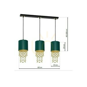 Lampa Wisząca Almeria Green/Gold 3x E27 small 6