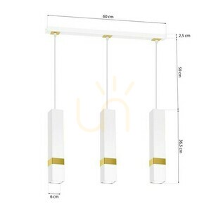 Lampa Wisząca Vidar White/Gold 3x Gu10 small 5