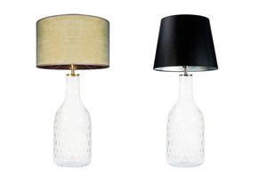 Lampa szklana stołowa Famlight Alor Transparent oliwkowy / brązowy E27 60W handmade small 3