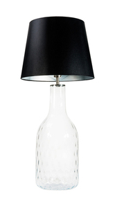 Lampa handmade Famlight Alor Transparent czarny / srebrny E27 60W przezroczysta butelka small 0