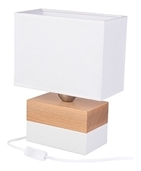 Lampka stołowa Hellux Colorato 411.35.09 naturalne drewno/biała E27 27 cm small 1