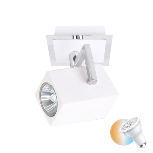 Sprawdź Reflektor Italux Mateo GU10 biały piaskowany chrom FH31151SJS3