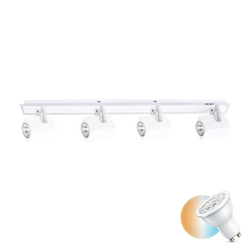 Sprawdź Reflektorek Italux Mateo 4x GU10 biały piaskowany chrom FH31154AJA3
