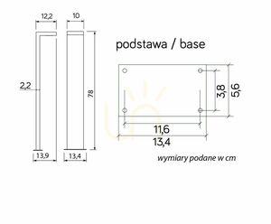 Lampa ogrodowa stojąca SU-MA Karo KR-780 LED 10W ciemny popiel 78 cm small 4