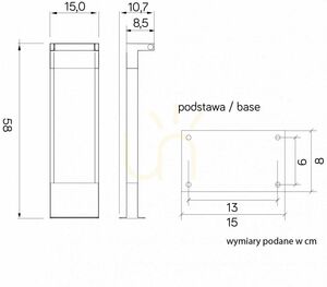 Słupek oświetleniowy SU-MA Rota RT-580 LED 10W 58 cm ciemny popiel small 4