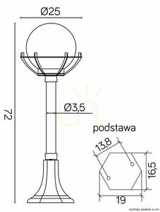 Lampa ogrodowa stojąca SU-MA Kule z koszykiem czarna K 5002/3/KPO small 6