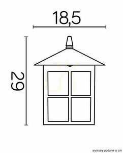 Lampa ogrodowa ścienna SU-MA Wenecja K 1018 KW czarna patynowana 29 cm small 4