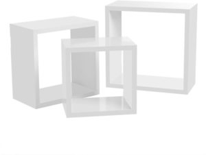 Zestaw 3 półek ściennych SONGMICS LWS30WT białe 30/26/22 cm small 0