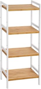 Regał bambusowy SONGMICS BCB74WN 4-poziomowy biały/naturalny 45 x 31,5 x 111 cm small 0