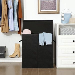 Kosz na pranie SONGMICS LCB02BK czarny 142 l, 2 komory small 1