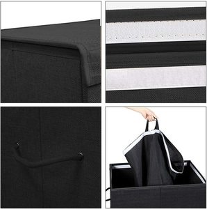 Kosz na pranie SONGMICS LCB02BK czarny 142 l, 2 komory small 7