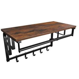 Wieszak ścienny z półką VASAGLE DAINTREE LCR12BX, rustykalny brąz i czarny small 0