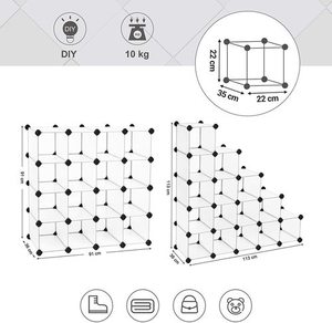 Modułowy regał biały z tworzywa LPC44S Songmics small 3