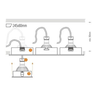 Czarny Potrójny Downlight Alcazar 543.BB small 4
