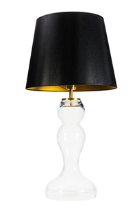 Lampa stołowa czarna Flores Transparent matowe złoto E27 60W 0 Lampa stołowa czarna Flores Transparent matowe złoto E27 60W small 0