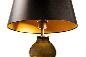 Lampka nocna z abażurem Famlight Flores Gray czarny / złoty E27 60W small 1