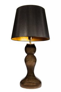 Lampka nocna z abażurem Famlight Flores Gray czarny / złoty E27 60W small 0