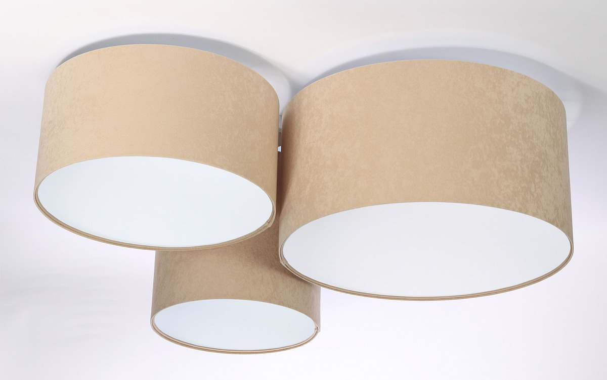 Zobacz Lampa ledowa sufitowa - plafon Elements 60W E27 beż / bialy Lampa ledowa sufitowa - plafon Elements 60W E27 beż / bialy