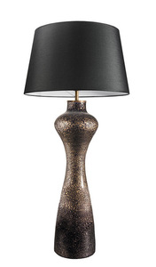 Stylowa lampa stołowa Famlight Havana L Black & Gold Shiny E27 60W grafitowy / biały small 0