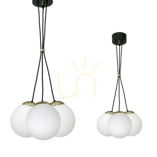 Sprawdź Lampa wisząca Sparta czarna / złota 3×E14