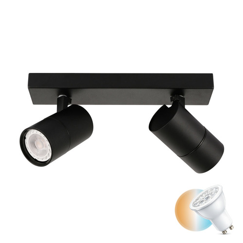 Sprawdź Reflektorek Italux Laconi czarny 2x GU10 SPL-2813-2B-BL