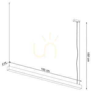 Lampa wisząca PINNE 150 szara 4000K  - THORO small 13