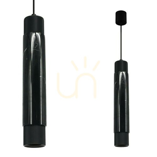 Sprawdź Lampa wisząca Milagro MARBLE Black ML6339 1xGU10, czarna z marmurem