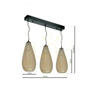 Lampa wisząca Milagro PETRA ML5483, 3×E27, bursztynowe szkło small 8