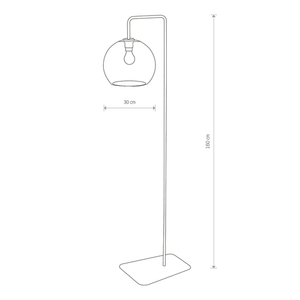 Lampa podłogowa Nowodvorski MONACO 8794 czarna szkło dymione 1xE27 160 cm small 1