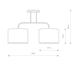 Lampa sufitowa Nowodvorski ALICE M szara 2x E27 tkanina 95 cm 6817 small 1