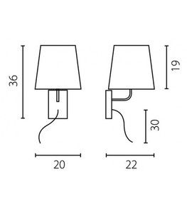 Kinkiet Ramko BELL LED 2xE27 15W IP20 36 cm 67586 small 2