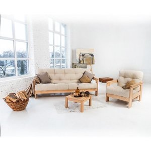 Sofa rozkładana WoodMan MEXICO kremowa, drewno bukowe, SKU 100619 small 4