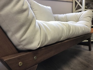 Sofa rozkładana WoodMan z drewna bukowego orzech krem WUA-00532 small 1