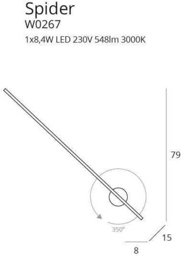 Sprawdź Kinkiet LED Max Light Spider W0267 czarny 79 cm IP20 8,4 W