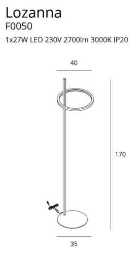 Sprawdź Lampa podłogowa Max Light Lozanna F0050 złota LED 170 cm 27W