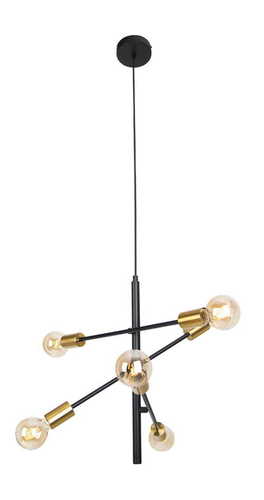 Sprawdź Lampa wisząca Max Light Todi P0397 czarno-złota 6xE27 60 cm