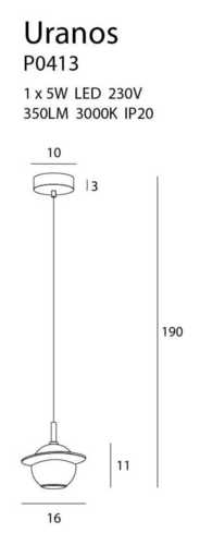 Sprawdź Lampa wisząca Max Light Uranos P0413 biała złota marmur 16 cm LED 5W