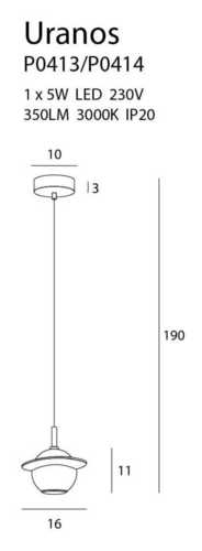 Sprawdź Lampa wisząca Max Light Uranos P0414 czarno-złota marmur LED 16 cm